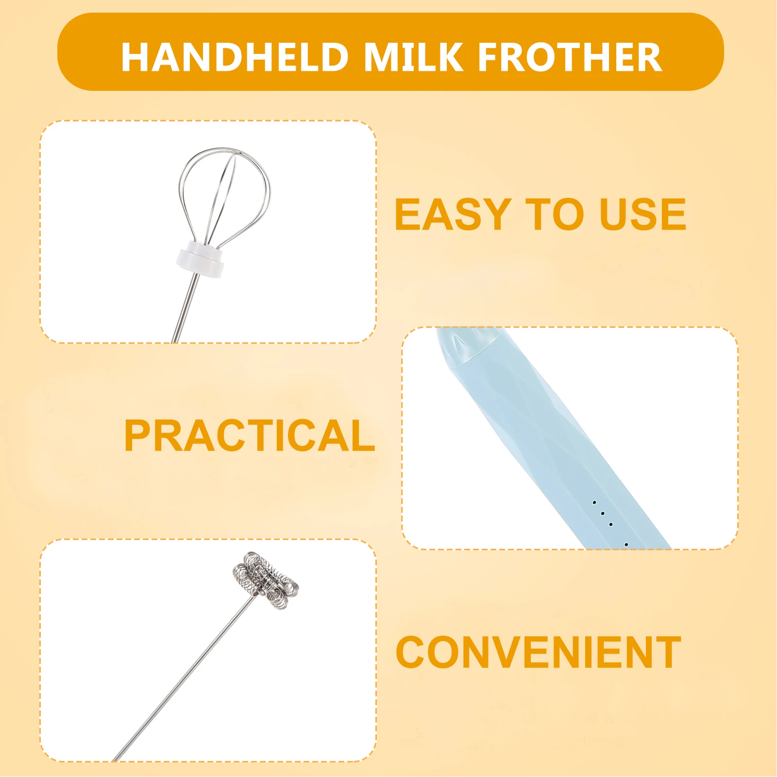 

Multifunctional Electric Milk Frother Coffee Mixer Stainless Steel H held Foamer Egg Whisk Portable Outdoor Picnic Party Kitchen