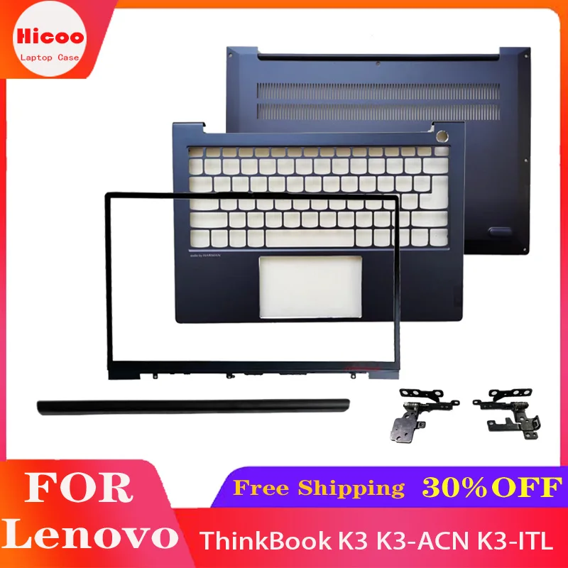 

For the new Lenovo ThinkBook K3 K3-ACN K3-ITL Screen Frame Palm Rest Back Cover Base Hinge Black