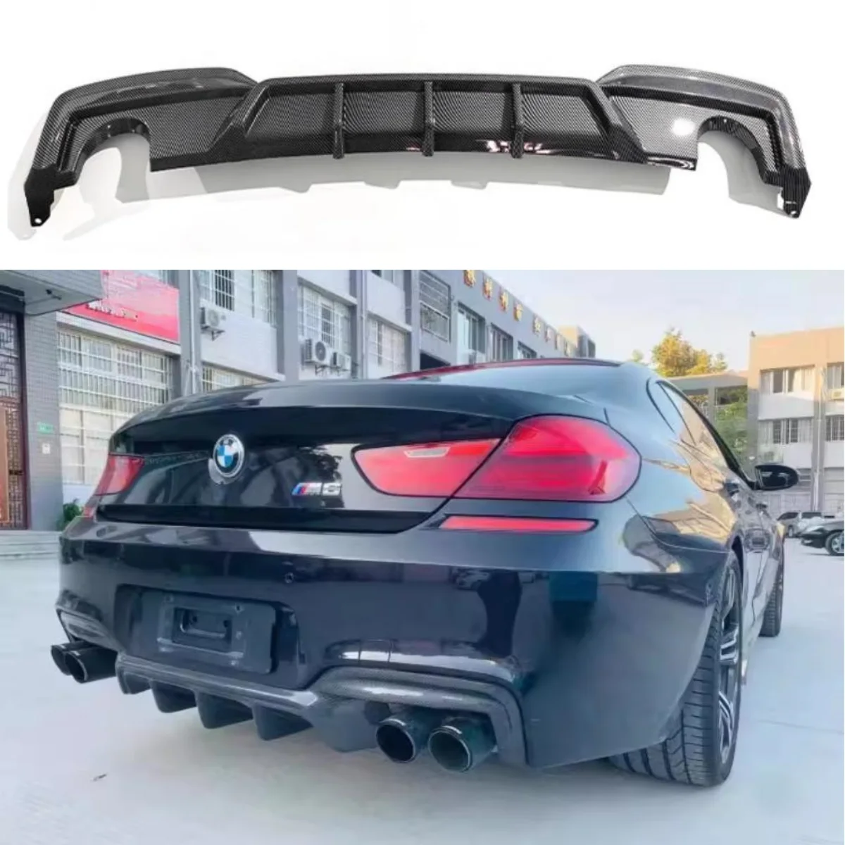 Heckdiffusor für BMW F06 F12 F13 M6 640i 650i M Sport 2012-2018 Spoiler Splitter Platte Modifikation Autoteile