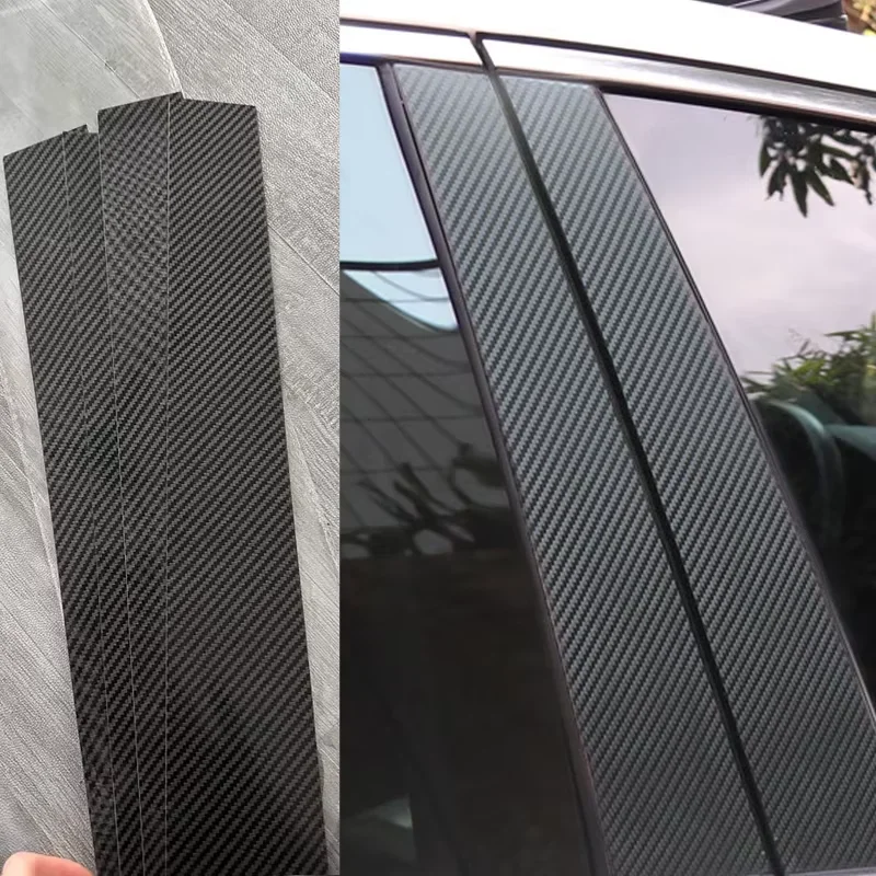 Complete 6PCS Polished Chrome B & C Pillar Cover Set For Mitsubishi Pajero 4 2008 Window Trim Styling Car Accessories