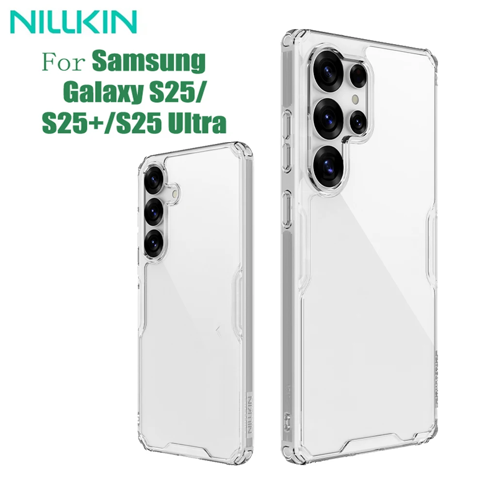 Nillkin For Samsung Galaxy S25 Ultra Case Nature Pro Transparent Soft TPU Frame Protection Back Cover For Samsung S25 S25+ Plus