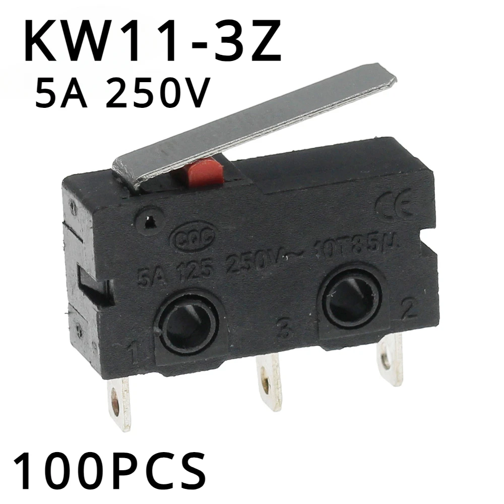 

100PCS Limit Switch 3 Pin N/O N/C High quality All New 5A 250VAC KW11-3Z Micro Switch