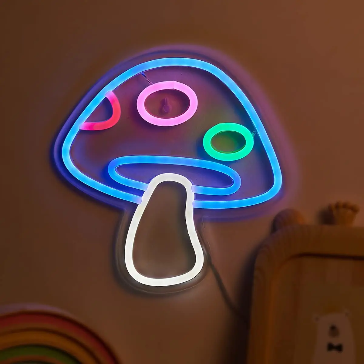 

Mushroom Cute Neon Sign USB Dimmable Neon Light for Wall Art & Game room Bedroom Living Room party Decor Playroom