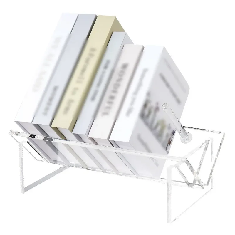 

Acrylic desktop bookshelf ins wind, transparent desktop reading rack fixed, book storage artifact, shelf partition