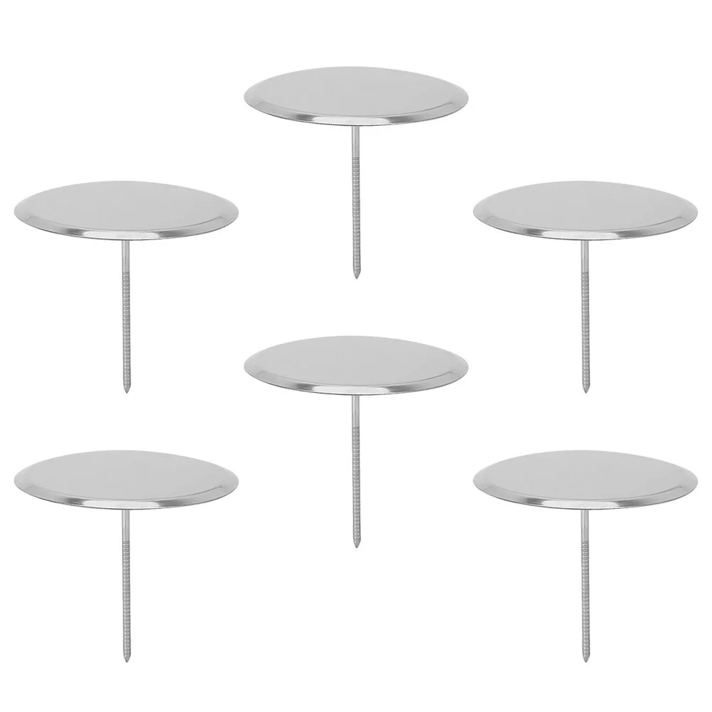 6 Pcs Stainless Steel Mounting Nails Flower Bases Decor Manicure Tools Cake Decorate