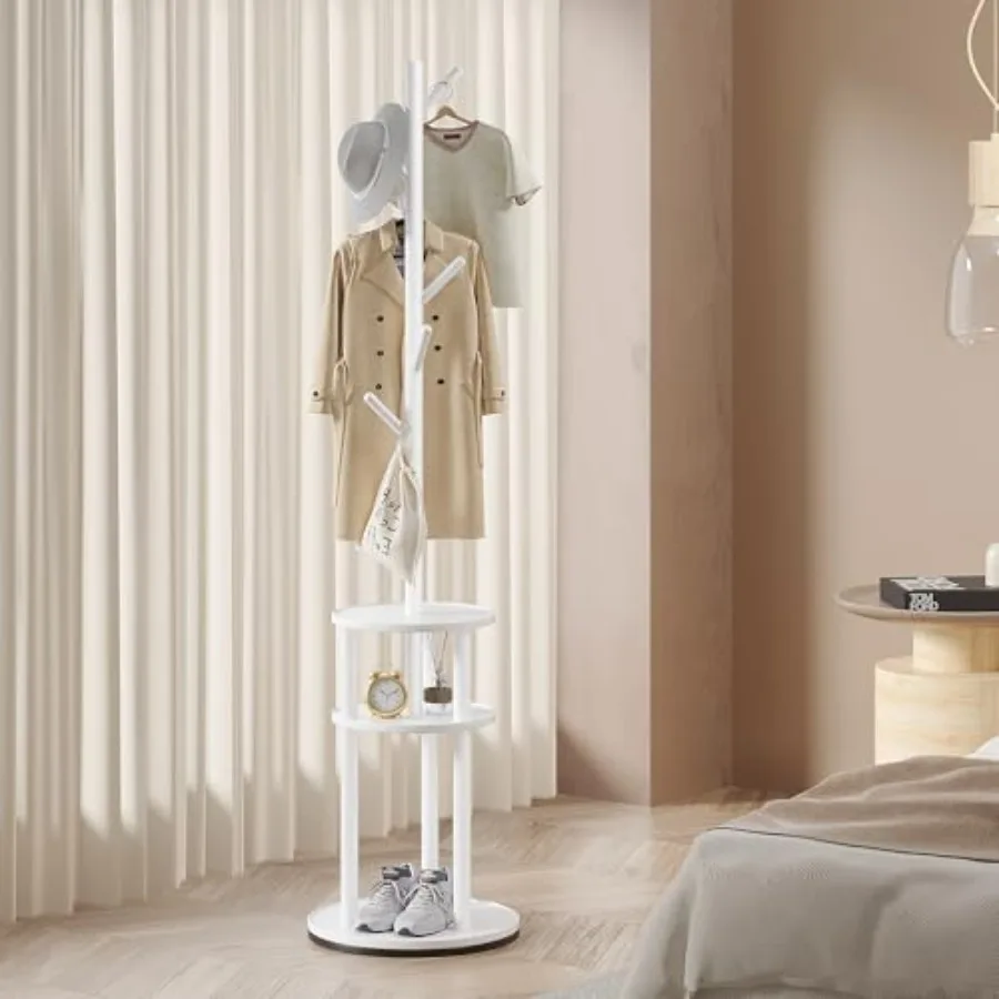 

Coat Rack Freestanding, Entryway Hanger Stand, Umbrella Holder, Hall Tree With Hooks, Floor Standing Metal Tree Stand