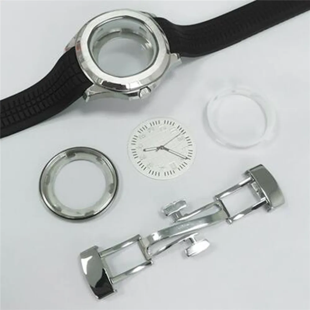 42mm Steel Case+Dial with Window+Watch Hands+Rubber Strap For NH35 NH36 4R/ 7S Movement AQUANAUT Style Modify Accessories