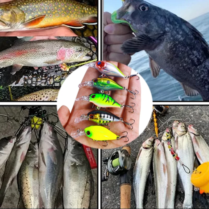 

5/10pcs/set Fishing Lures Kit Plastic Crank Bait Wobblers Crankbait Tackle Bass Bait Spinners For Fishing Pike Crankbaits