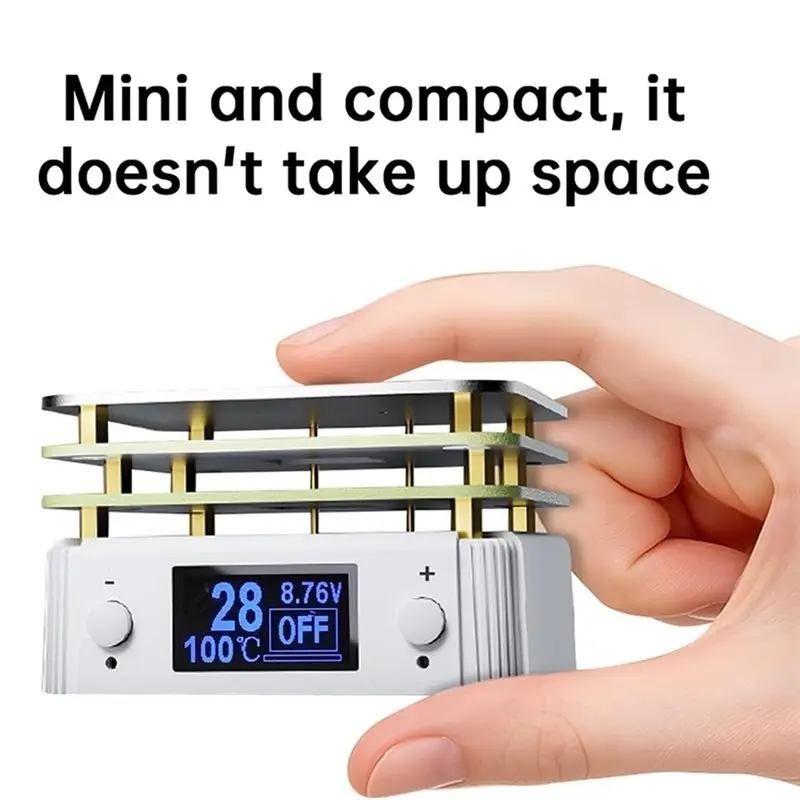 AB66-Soldering Hot Plate Mini Soldering Station With Digital Display, PD 65W 20V 240°C Constant Temperature Preheating Plate