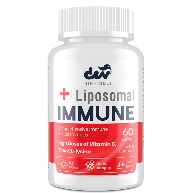 Suplemento inmunológico de liposomo avanzado que contiene extractos de L-lisina, vitaminas, minerales y hierbas.