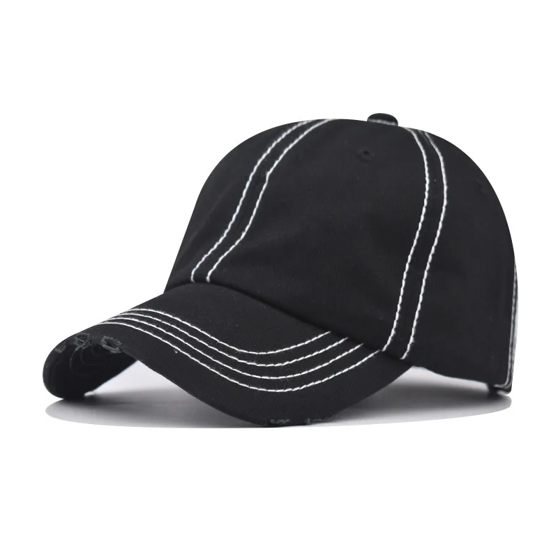 

Hot Selling Washed Vintage Style All Cotton Thick Thread Plain Outdoor Colors Solid Color Baseball Cap