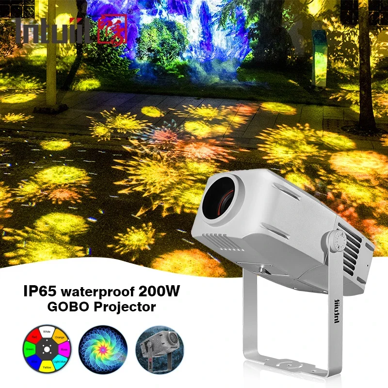 

Custom 200W Outdoor LED Gobo Projector RGBW Emitting Color Rotary or Static Waterproof IP65 Projection Lights