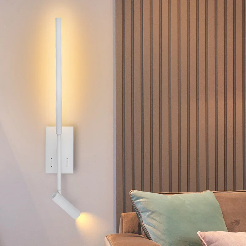 Modern minimalist LED reading light, indoor wall lamp, bedroom, living room, study room, hotel bedside, home interior decoration image 4