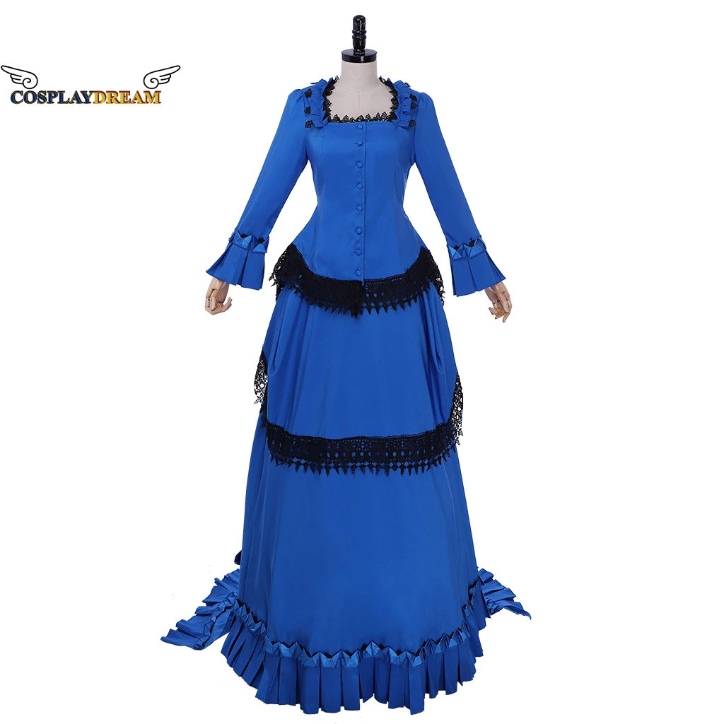 

Victorian Fancy Gown Medieval Queen Tudor Baroque Dress Blue Classical Vintage Lolita Southern Belle Dress Ball Gown Custom Made