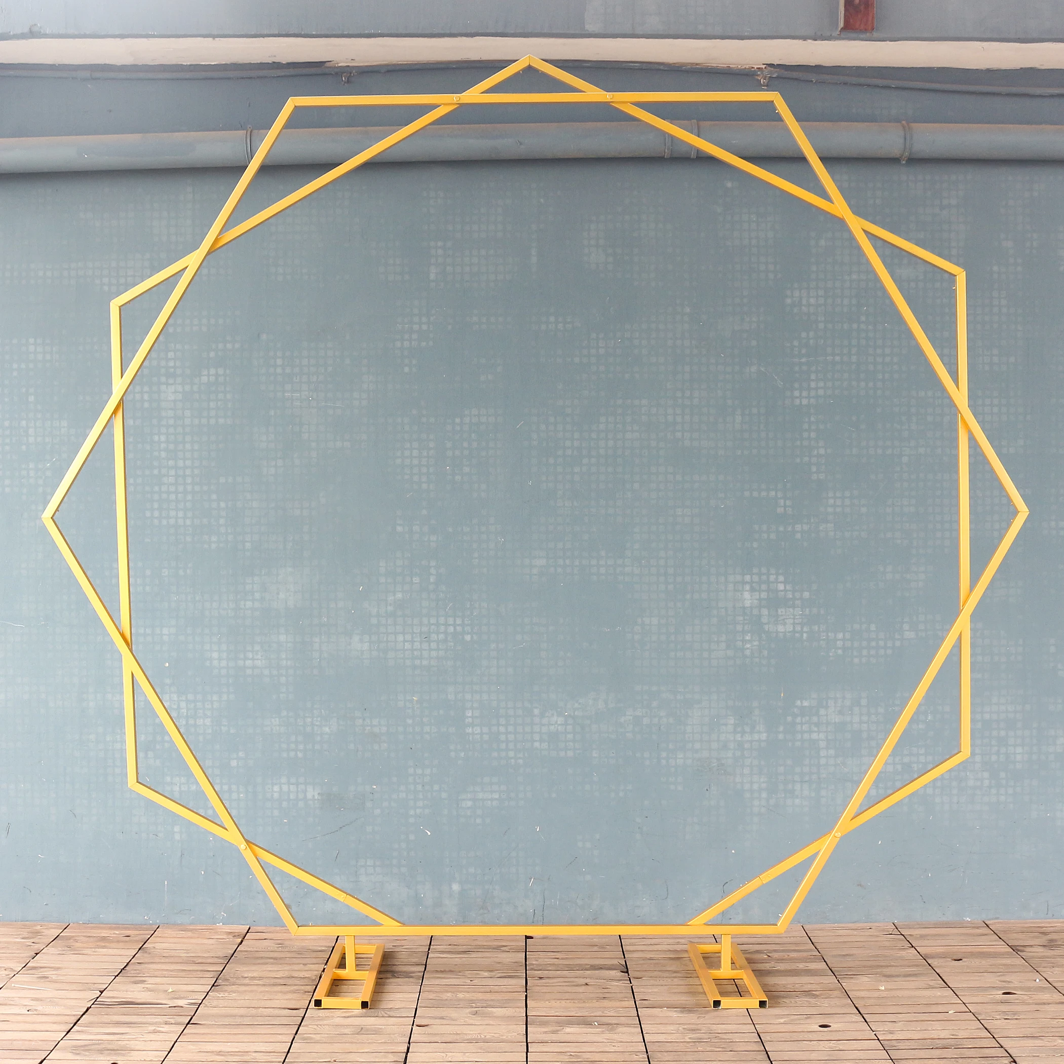 HVAYI-Hexagon Wedding Arch Iron Stand, Diamond Frame, Party Decoration, Background Road, Fake Flower, Props