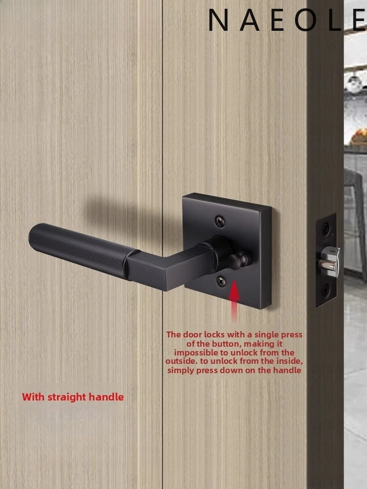 

Рулонный квадратный замок для ванной комнаты; Домашняя ванная комната; Замок с одним язычком без ключа; Ванная комната в спальне; Прямая зернистая ручка; Замок с тремя стержнями.