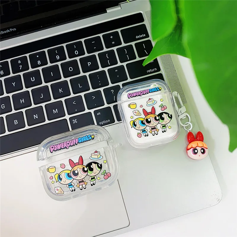 パワーパフガールズ イヤホンケース Apple AirPods 1 2 3 Pro Pro2 2nd 4 Pro3 ワイヤレス Bluetooth イヤホン Bluetooth ヘッドセット カバー