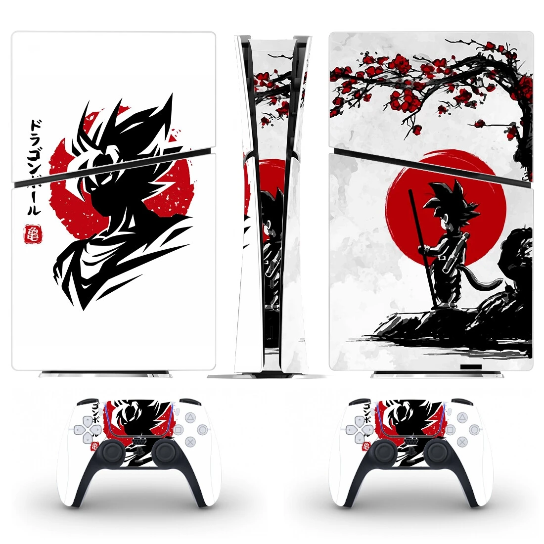 ملصق جلدي رقمي نحيف جديد من Anime Goku PS5 لوحدة التحكم و2 وحدات تحكم ملصق فينيل واقي PS5 جلود رقمية رفيعة