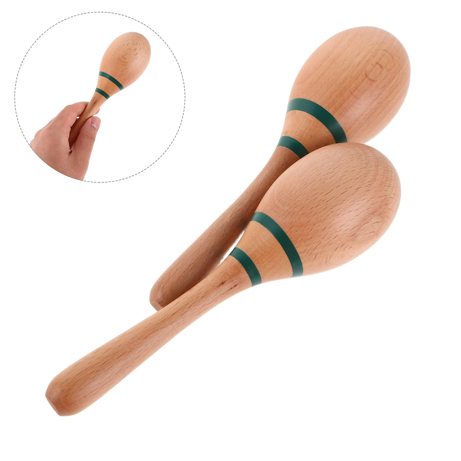 

1Pair Wooden Maracas Shakers for Children - Orff Percussion Instrument to Enhance Coordination Musical Play Kindergarten