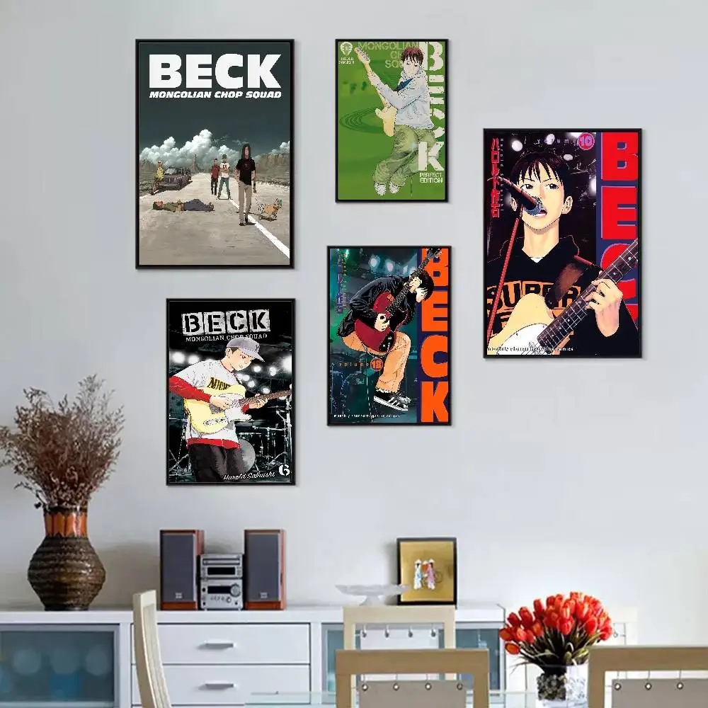 Beck Mongol Chop Squad-Póster de papel blanco de Anime, pegatina de papel impermeable, pintura de pared de arte estético para cafetería y Bar
