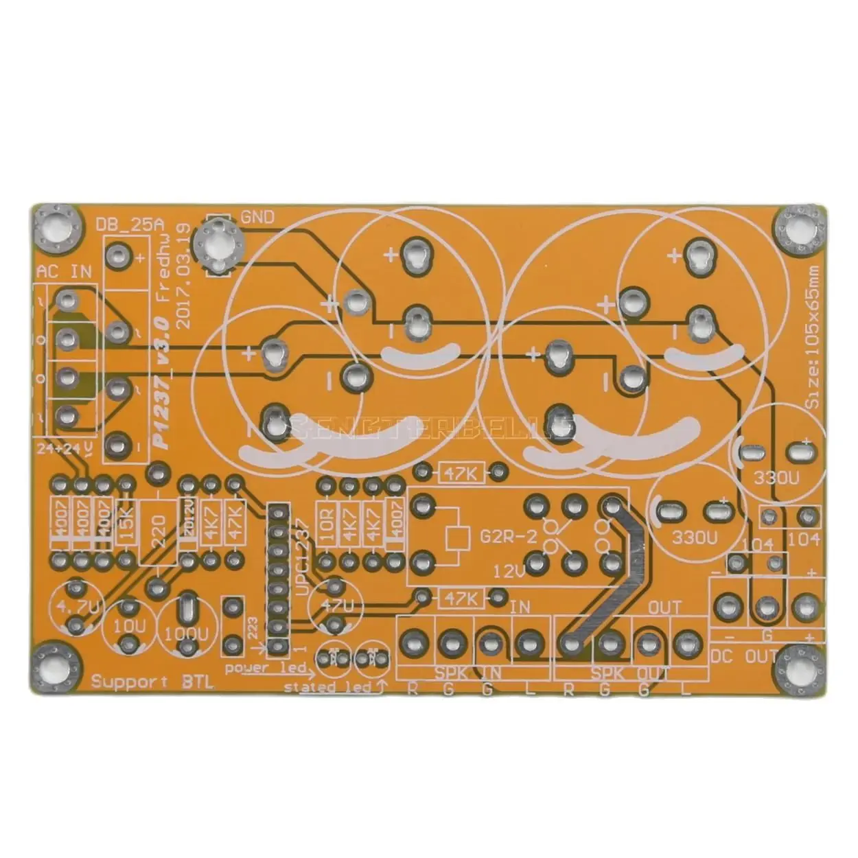 Rectifier Filter Power Supply Board PCB With UPC1237 Speaker Protection