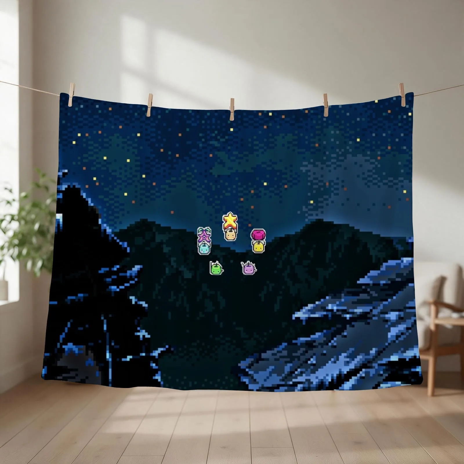 Junimos night sky Throw Blanket christmas gifts Custom Sofa Winter beds Blankets