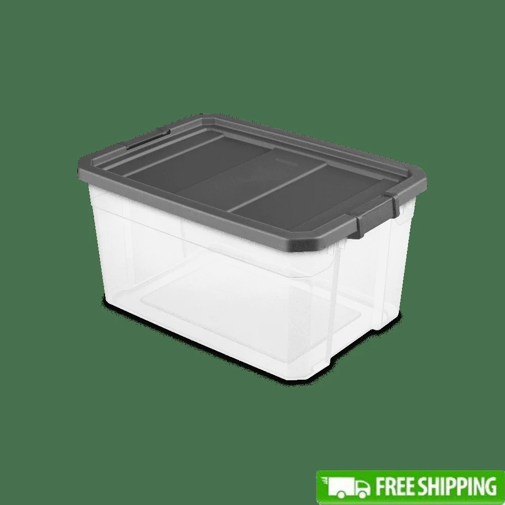 

Durable Clear Plastic Storage Bins with Lid Stackable 76 Quart Container 6 Pack Organizing Closet Garage Basement Toys