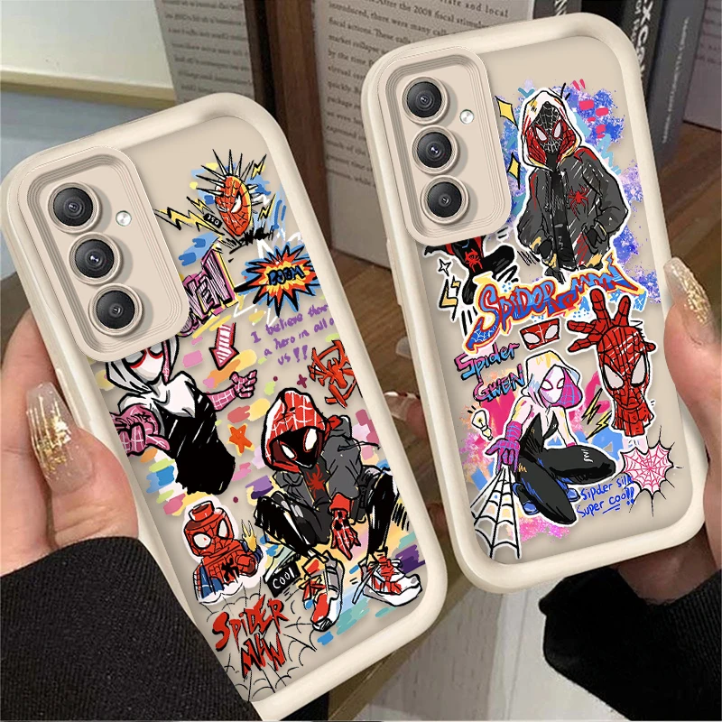 Marvel Spider Man Graffiti Phone Case For Samsung Galaxy A14 A15 S21 S22 S23 S24 FE Plus Ultra A25 A35 A52 A53 A54 A55 5G Covers