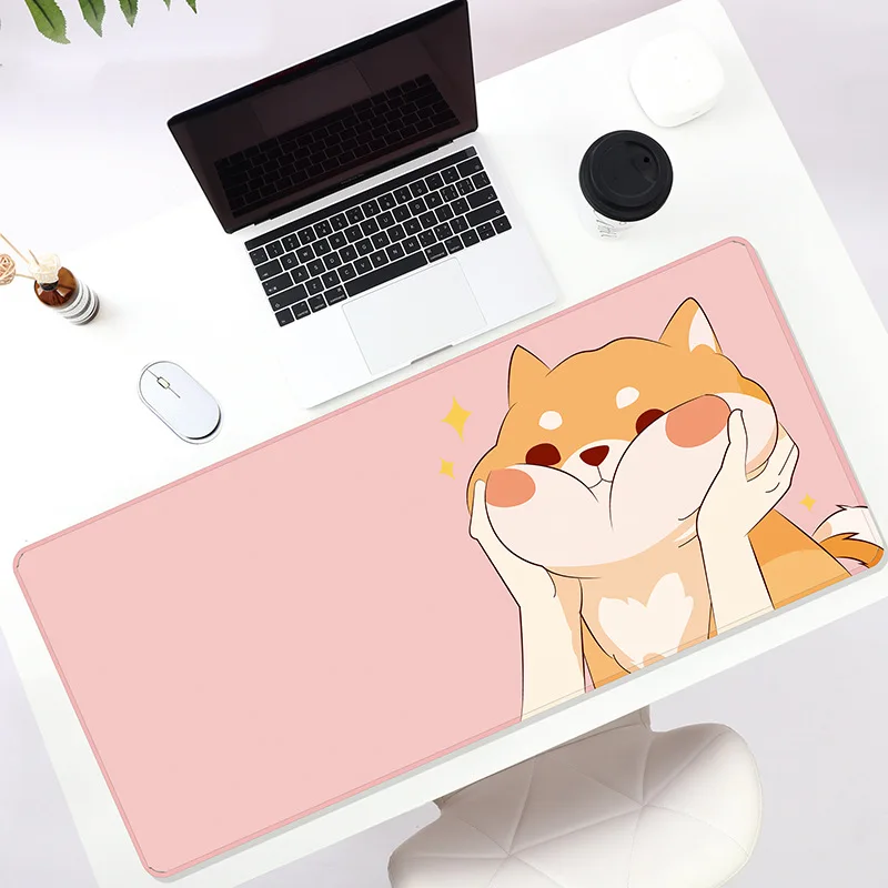 Pink Girl Heart Cute Dog Corgi Animal Mouse Pad Large  Computer Keyboard Table Mat Kawaii  Gamer Mousepad Valorant Alfombrilla