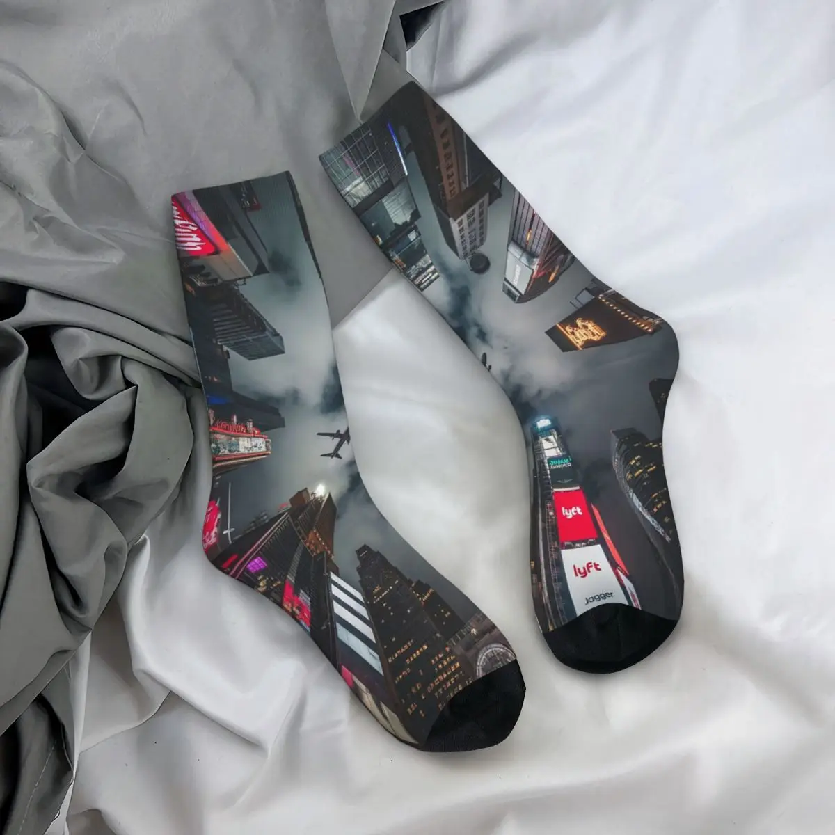 

All Seasons Crew Stockings Building And Airplane Socks Crazy Hip Hop Long Socks Accessories for Men Women Gifts