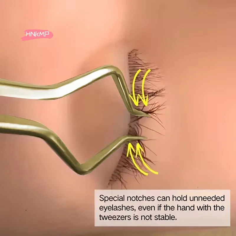 Rutschfeste Wimpernverlängerungspinzette aus Edelstahl mit gebogener Spitze, gerade, hohe Präzision für Nagelkunst-Make-up-Schönheitswerkzeuge