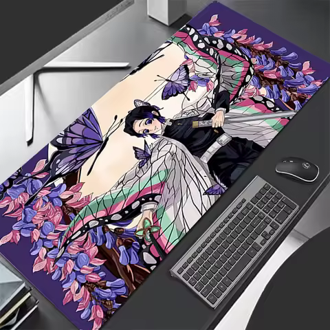 Mousepad Pattern Mouse Pad Desk Mat Computer D-demon Slayer Kochou Shinobu Gaming HD Keyboard Pad Rubber Mat Non Slip Mouse Mat