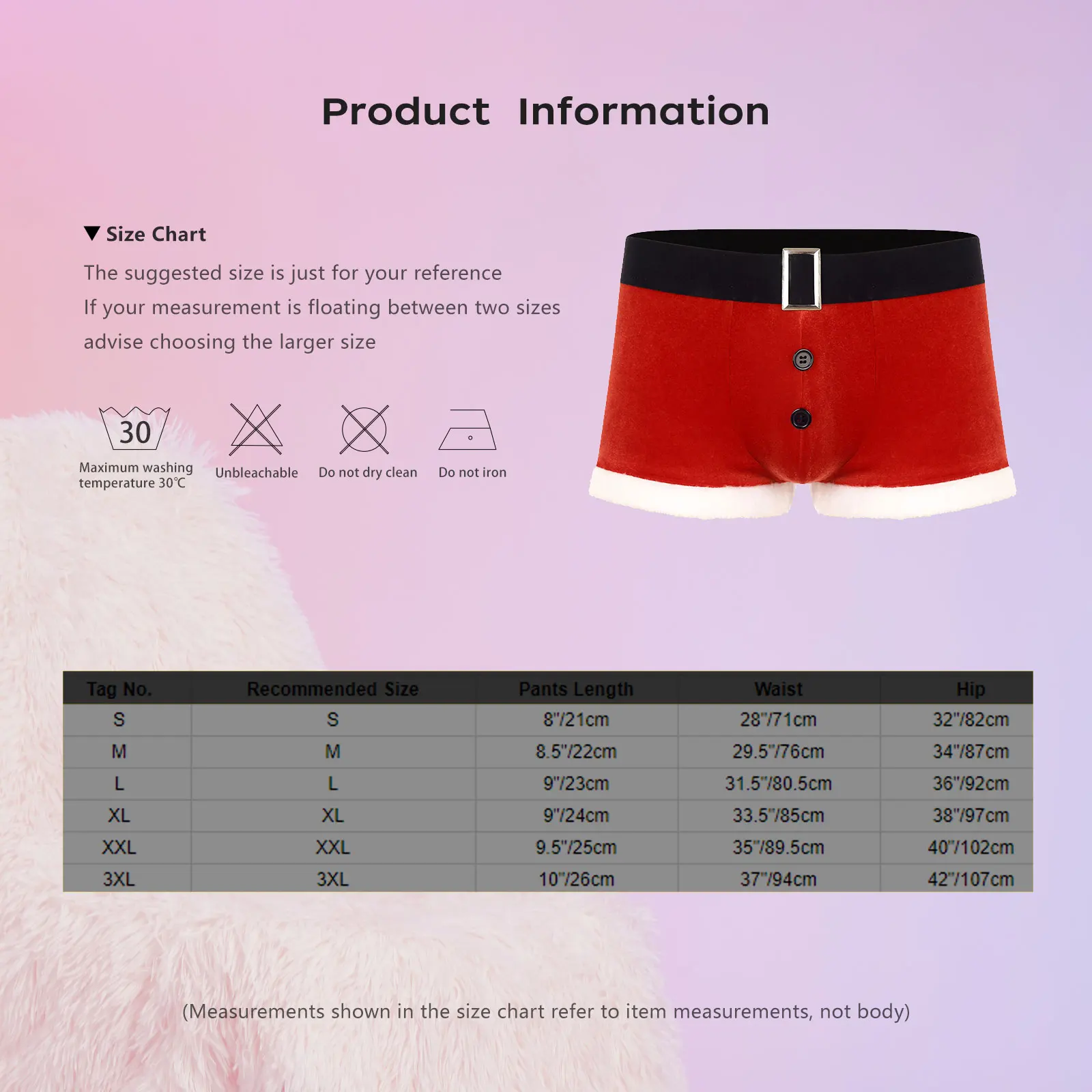 Mens Velvet Christmas Holiday Fancy Cosplay Costume Boxer Shorts Underwear Xmas Party Santa Claus Trunk Underpants Clubwear