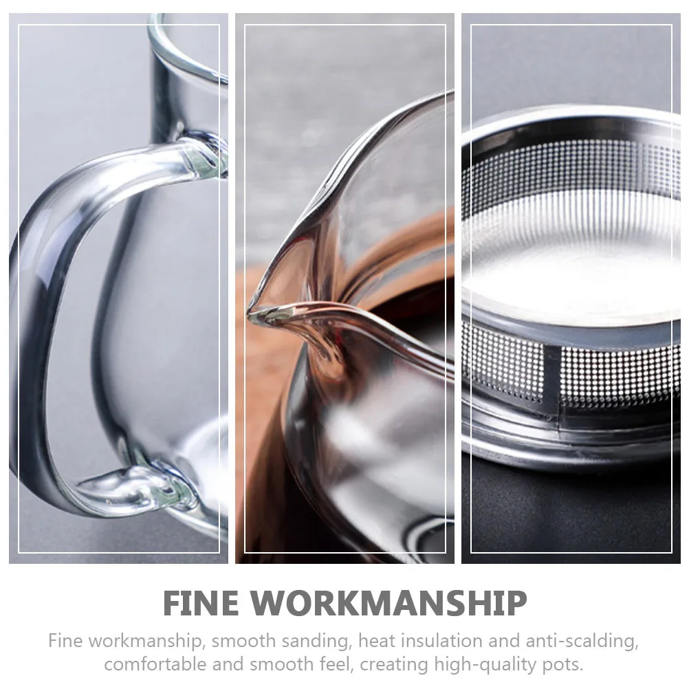 

1Pcs Glass Coffee Kettle Transparent Material High Quality Stainless Steel Insulation Anti Scalding Easy Clean Surprise