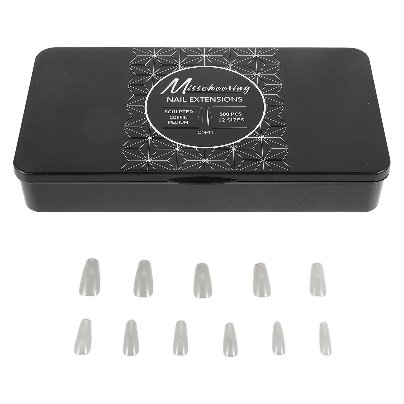 

500pcs Transparent Nail Tips Clear Press On Fake Coffin Plastic Abs Gel Acrylic Nails Full Cover Practice Extensions Builder