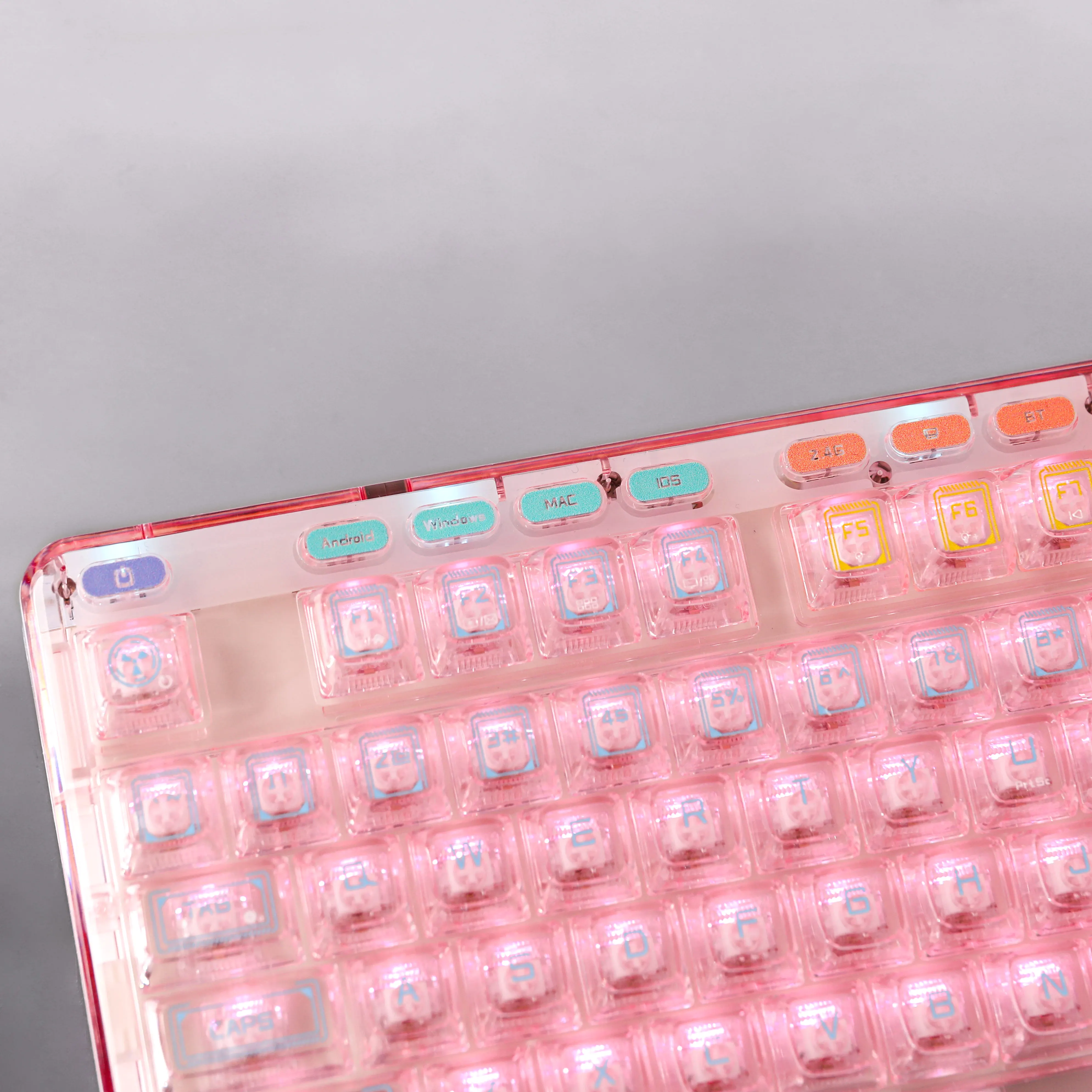 

AULA F81 75% Gasket Mounted Hot-Swappable Transparent Mechanical Keyboard Sale Low Price Mechanical Keyboard Switches 60 Pcs