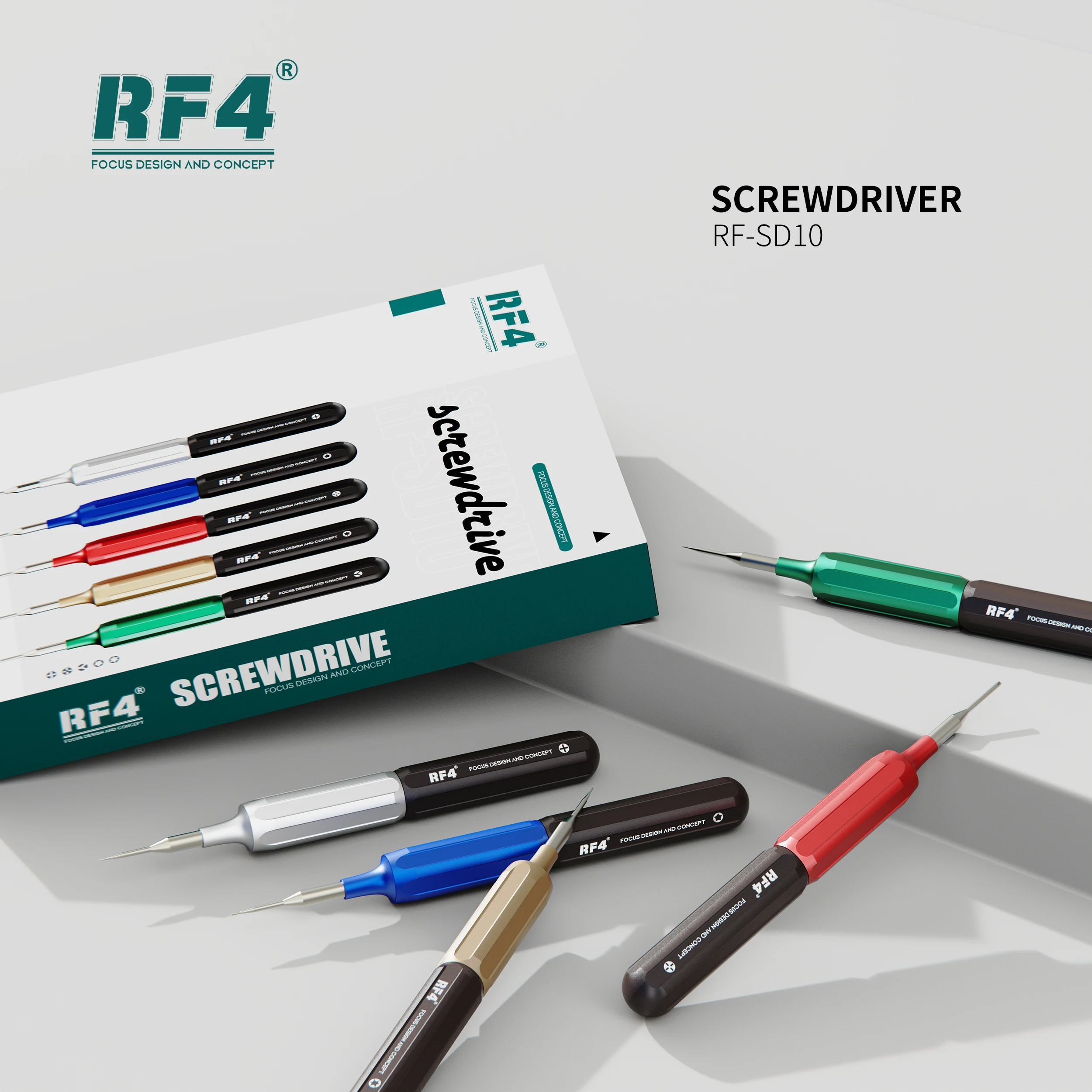 RF4 New Double-bearing 5 In1 Screwdriver Set Precision Product Disassembly Maintenance Screw Manual Tools RF-SD10