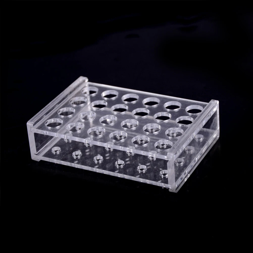 24 Holes Plastic Test Tube Rack 1.5ml Clear Centrifuge Test Tube Test Tube Holder 11mm Dia School Lab Equipment