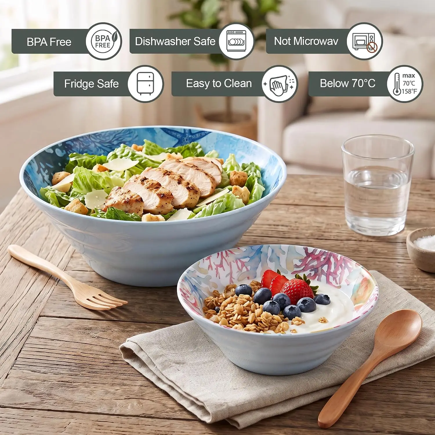 Melamine Pasta Bowls, 11