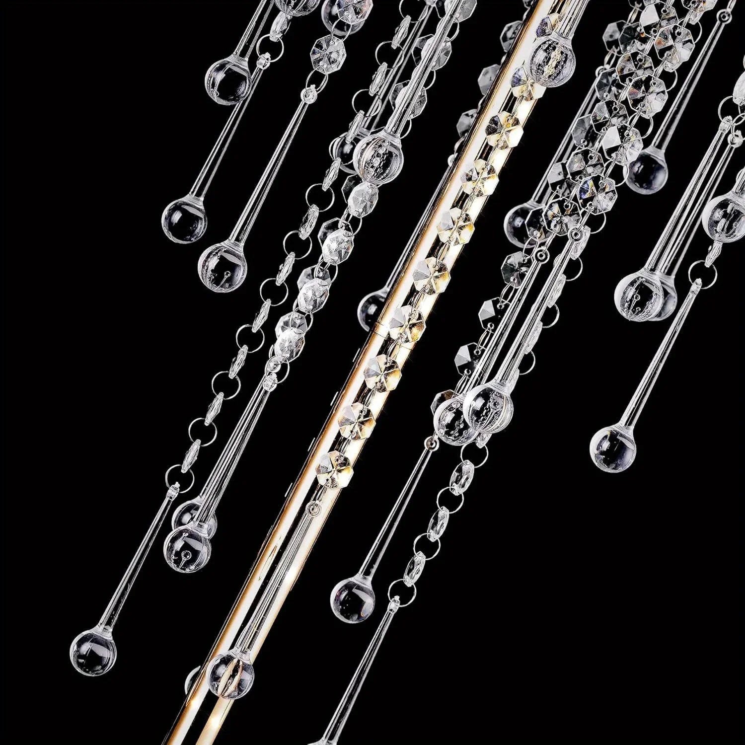 حامل تشكيلة زهور كريستالية، حامل شموع طريق من الرصاص الذهبي، لزينة حفلات الزفاف وأعياد الميلاد المنزلية #6