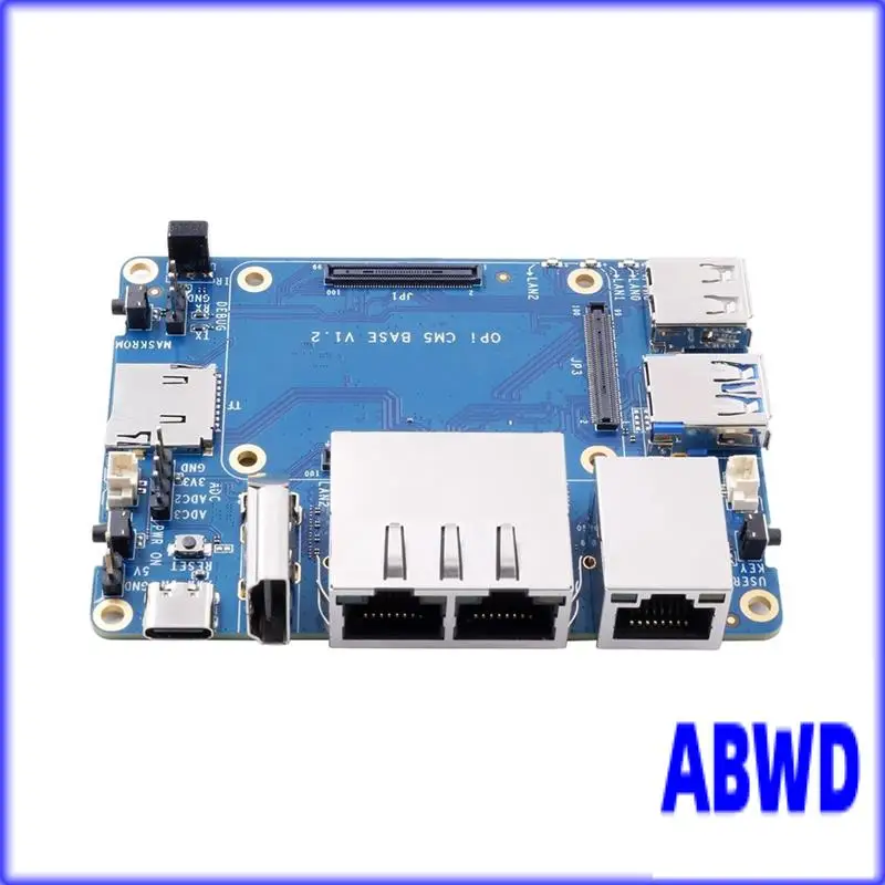 لوحة قاعدة WD-CM5 مع منافذ LAN 2X2.5G، ومنفذ 1Xgigabit LAN، وموصلات CM5 القياسية، ولوحة حامل CM5 لـ Orange Pi CM5