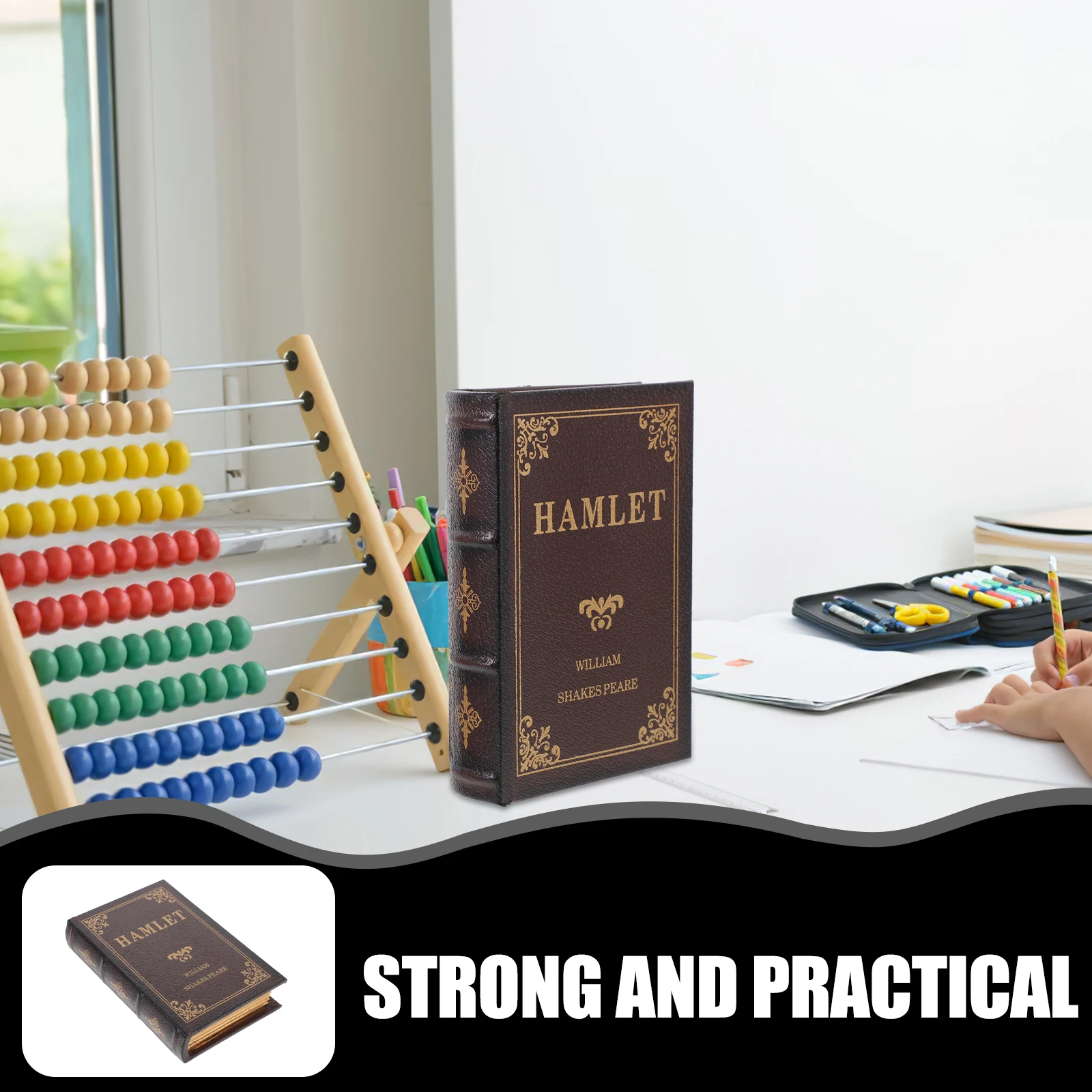 

1pc Vintage Style Decorative Fake Storage Container Home Office Ornament Bookshelf Decoration Book Shaped Organizer Box