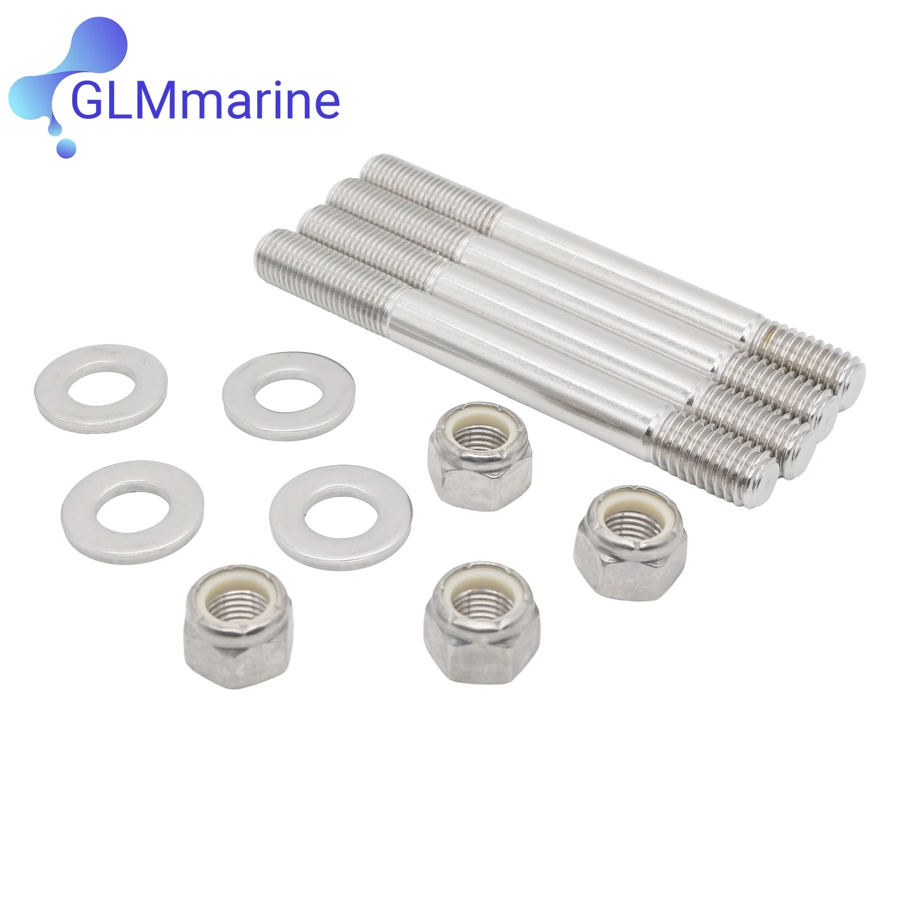 

4 Set Gimbal Housing Stud 4.25" with Nuts 866563 for Mercruiser Alpha Gen II Bravo 1 2 3 Replacement 16-866563 16-818834 818834