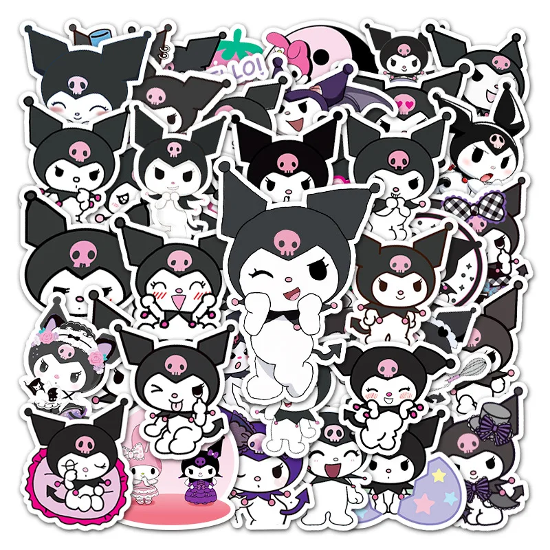 

50 шт./компл. Sanrio серия Высококачественные наклейки Kuromi Kawaii Kuromi Мультяшные украшения DIY Искусственные наклейки подарки