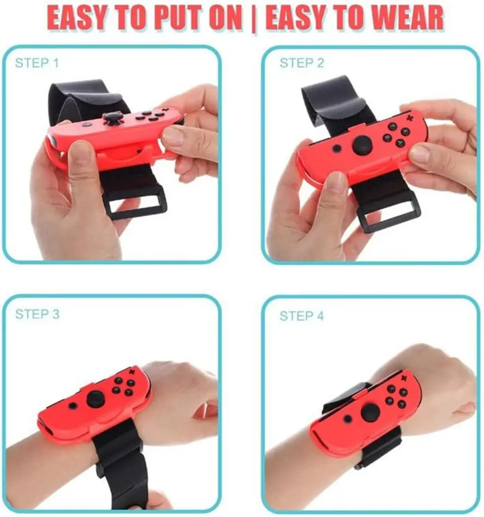 Wrist Straps for Just Dance Switch, Hand Free Elastic Wristband for Nintnedo Switch Dancing Accessories, JoyCon Grip Pair