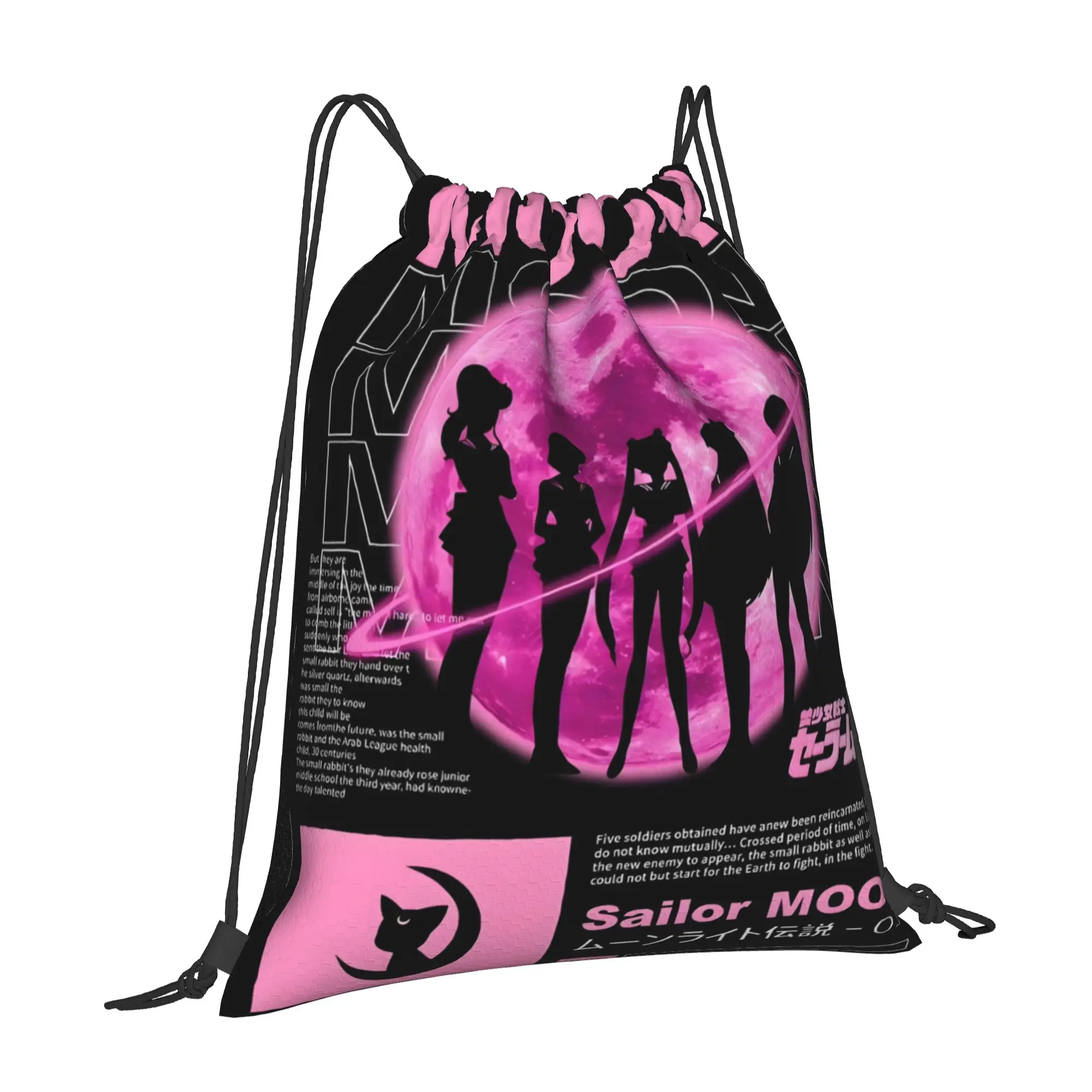 1 pc Guardian Group Poster Sailor Moon Print Drawstring Bags Men Women Storage Backpack Teenager Travel Bag