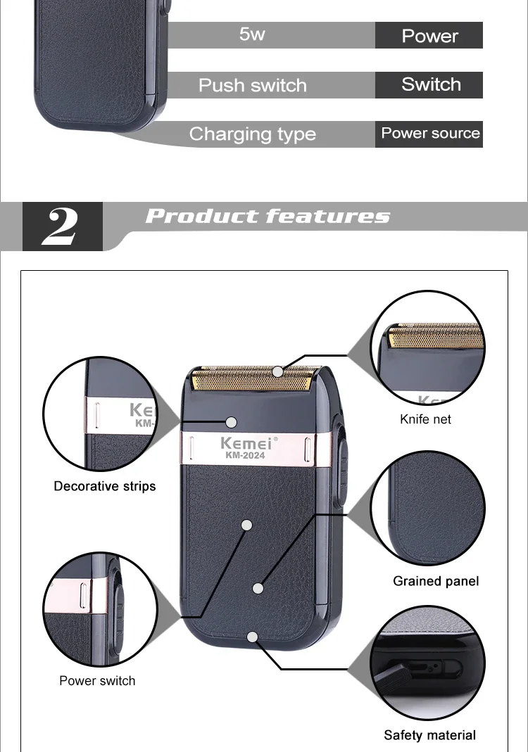 Kemei Haarschneidemaschine Kit Herren Elektrorasierer Haarschneidemaschine Professionelle Haarschneidemaschine Km-2299 Km-032 Km-2024 – Detail 11