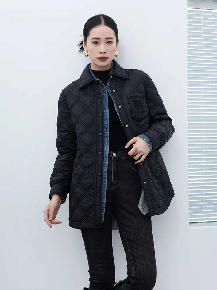 

Slim Fit Cotton Jaet Bla Lightweight irt Sle Casual Single Button Coat Street Sle Spor Loose Collar Autumn W...