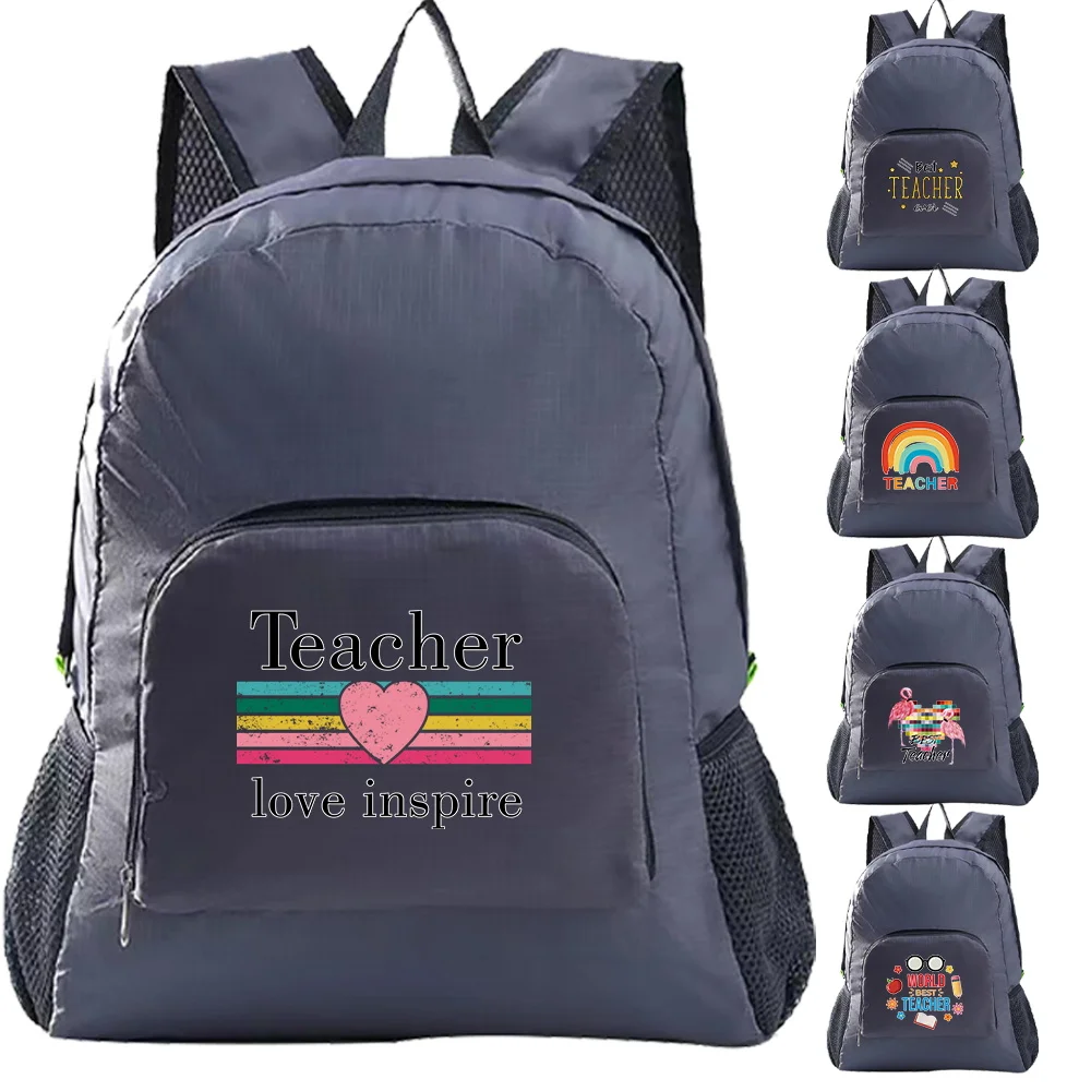 Lightweight Packable Outdoor Foldable Bag Teeth Print Ultralight Portable Backpack Hiking Travel New Folding Storage Daypack Bag