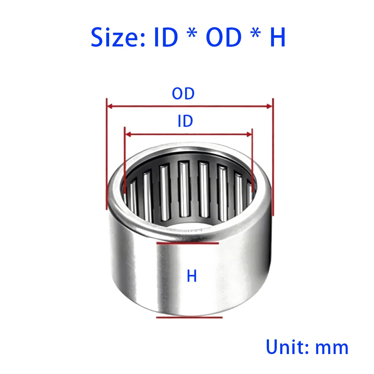 Bore Sizes 3/4/5/6/7/8/9mm, Outer Diameter 10/12/11/13/14/15/16–50mm HK Series Needle Roller Bearings Without Inner Ring,